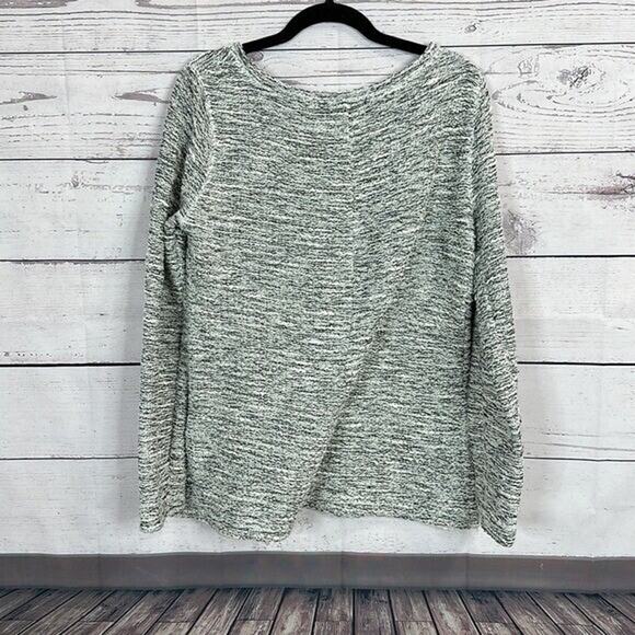 J Crew Mercantile Sweater Womens Medium Gray Knit Marled Tunic Textured Boxy - Picture 4 of 11